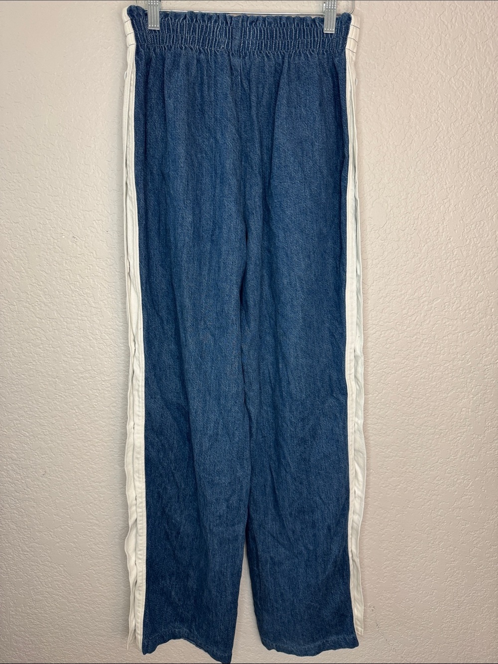 Boyish Track Pants Denim White Stripe Pull Away Snap Size Medium - Picture 5 of 9